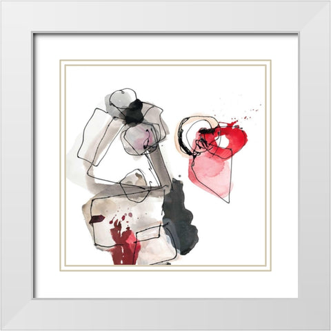 Gestural Geometrics 3 White Modern Wood Framed Art Print with Double Matting by Gold, Lora