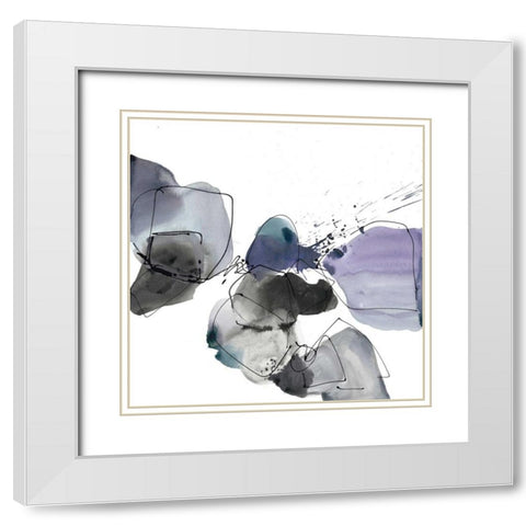 Liquid Stone 1 White Modern Wood Framed Art Print with Double Matting by Gold, Lora