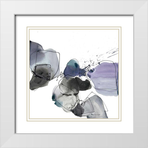 Liquid Stone 1 White Modern Wood Framed Art Print with Double Matting by Gold, Lora