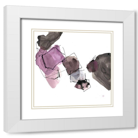 Liquid Stone 2 White Modern Wood Framed Art Print with Double Matting by Gold, Lora