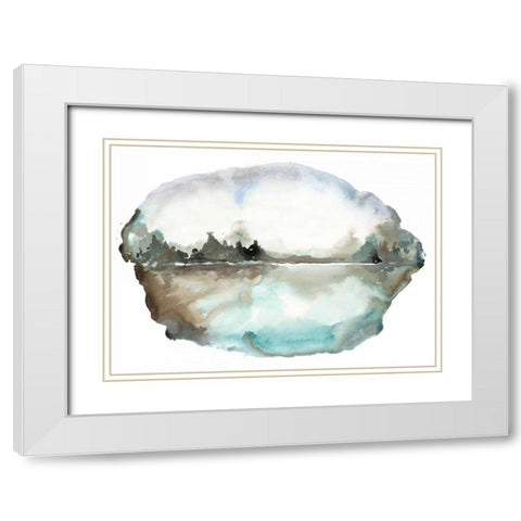 Watery Landscape White Modern Wood Framed Art Print with Double Matting by Gold, Lora
