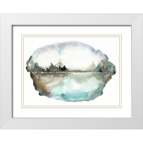 Watery Landscape White Modern Wood Framed Art Print with Double Matting by Gold, Lora