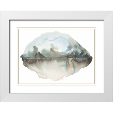 Dreamy Landscape White Modern Wood Framed Art Print with Double Matting by Gold, Lora