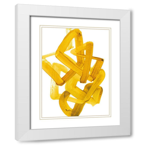 Gestural Brush 1 White Modern Wood Framed Art Print with Double Matting by Gold, Lora