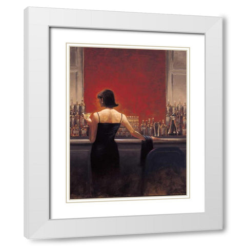 Evening Lounge White Modern Wood Framed Art Print with Double Matting by Lynch, Brent