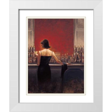 Evening Lounge White Modern Wood Framed Art Print with Double Matting by Lynch, Brent