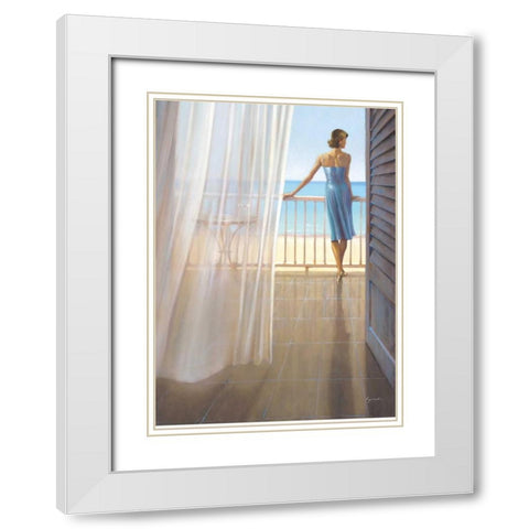 Ocean Breeze White Modern Wood Framed Art Print with Double Matting by Lynch, Brent