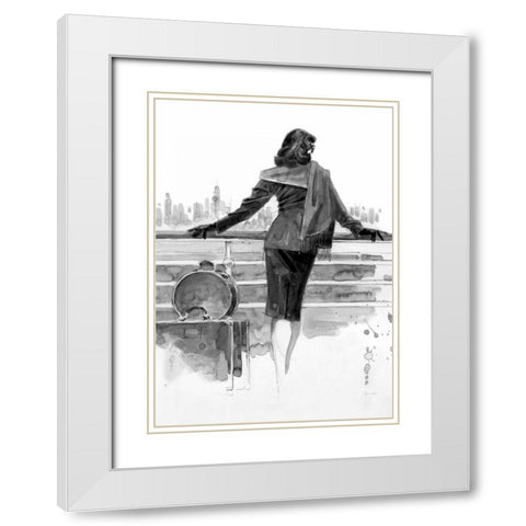 Port of Call Study White Modern Wood Framed Art Print with Double Matting by Lynch, Brent
