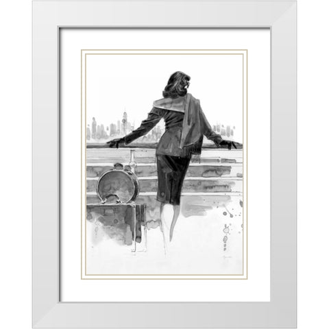 Port of Call Study White Modern Wood Framed Art Print with Double Matting by Lynch, Brent