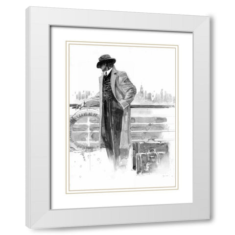 Pier 56 Study White Modern Wood Framed Art Print with Double Matting by Lynch, Brent