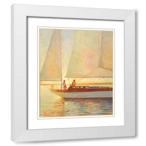 Shimmering Moment White Modern Wood Framed Art Print with Double Matting by Lynch, Brent