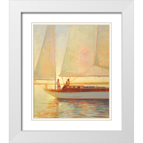 Shimmering Moment White Modern Wood Framed Art Print with Double Matting by Lynch, Brent