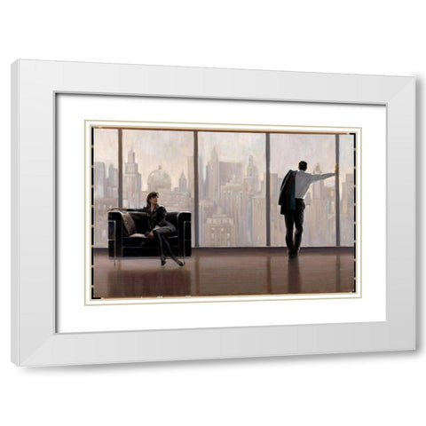 New York State of Mind White Modern Wood Framed Art Print with Double Matting by Lynch, Brent