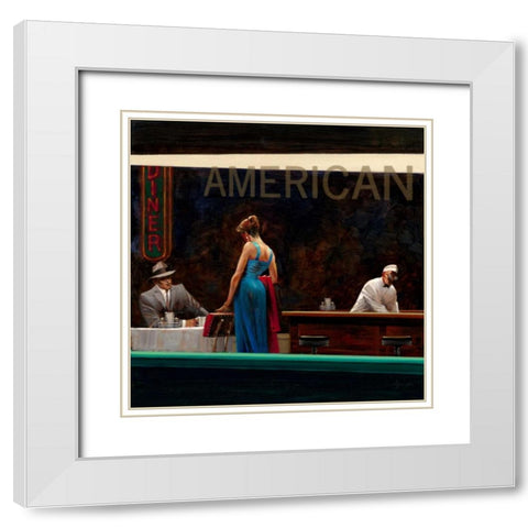 Evenng Proposition White Modern Wood Framed Art Print with Double Matting by Lynch, Brent