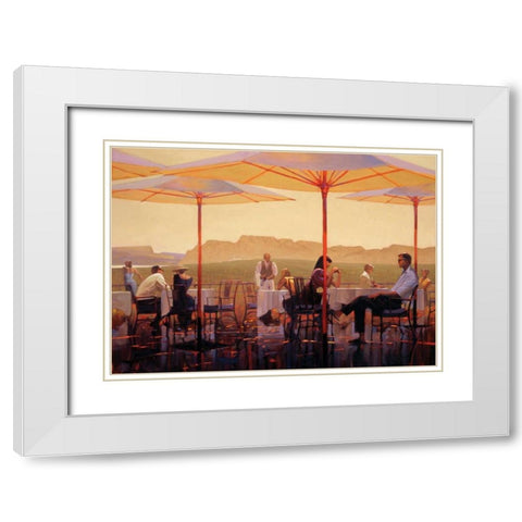 Winery Terrace  White Modern Wood Framed Art Print with Double Matting by Lynch, Brent