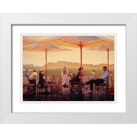 Winery Terrace  White Modern Wood Framed Art Print with Double Matting by Lynch, Brent