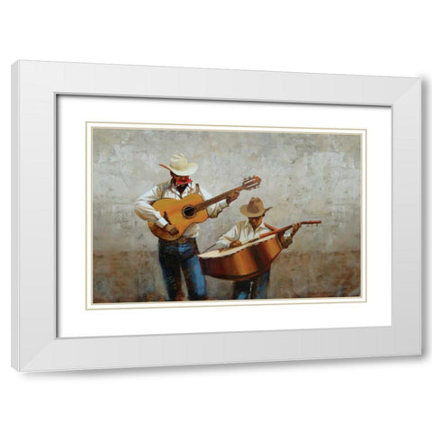 Street Music White Modern Wood Framed Art Print with Double Matting by Lynch, Brent