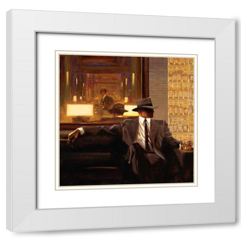 Amber Glow 1 White Modern Wood Framed Art Print with Double Matting by Lynch, Brent
