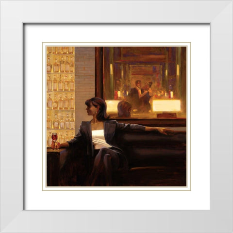 Amber Glow 2 White Modern Wood Framed Art Print with Double Matting by Lynch, Brent