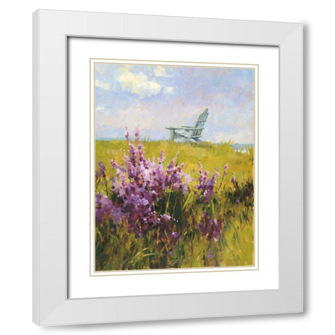 Wildflower View White Modern Wood Framed Art Print with Double Matting by Grant, Kay