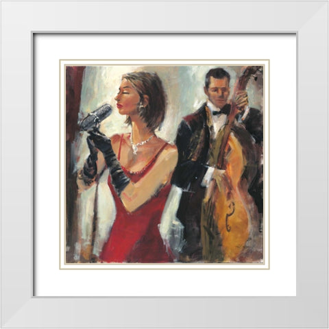 Divas Solo White Modern Wood Framed Art Print with Double Matting by Santiago, Paul