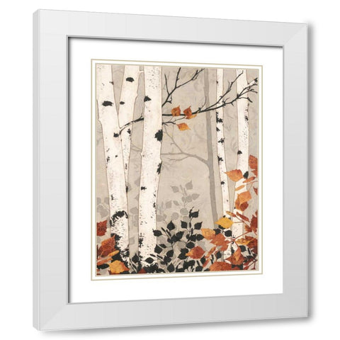 Birch Damask  White Modern Wood Framed Art Print with Double Matting by Pluch, Melissa