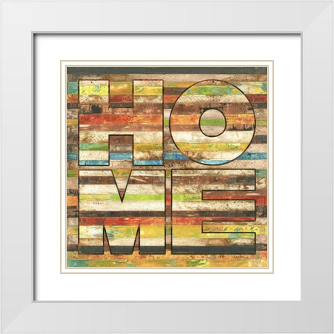 Striped Home White Modern Wood Framed Art Print with Double Matting by Pluch, Melissa
