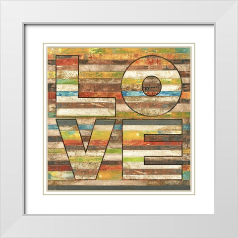 Striped Love White Modern Wood Framed Art Print with Double Matting by Pluch, Melissa