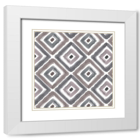 Global Textile Pattern White Modern Wood Framed Art Print with Double Matting by Pluch, Melissa