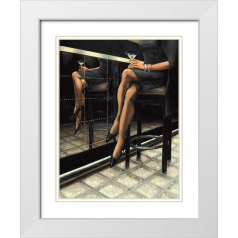 Martini with a Twist White Modern Wood Framed Art Print with Double Matting by Rohlander, Nathan
