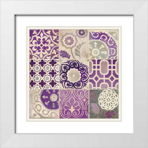 Mosaic Melody White Modern Wood Framed Art Print with Double Matting by Smith, Hope