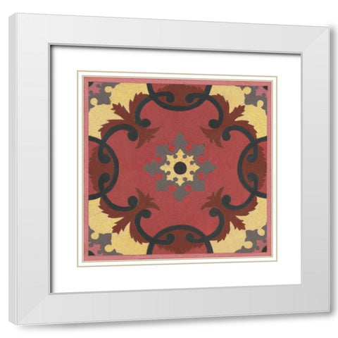 Global Scroll  White Modern Wood Framed Art Print with Double Matting by Smith, Hope