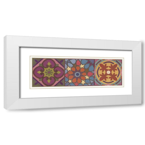 Global Triptych 1 White Modern Wood Framed Art Print with Double Matting by Smith, Hope