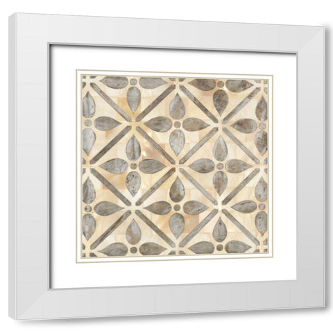 NATURAL MOROCCAN TILE 1 White Modern Wood Framed Art Print with Double Matting by Smith, Hope
