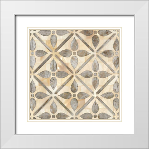 NATURAL MOROCCAN TILE 1 White Modern Wood Framed Art Print with Double Matting by Smith, Hope