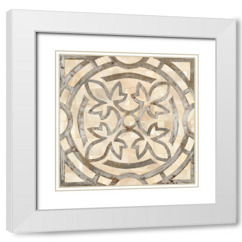 NATURAL MOROCCAN TILE 3 White Modern Wood Framed Art Print with Double Matting by Smith, Hope