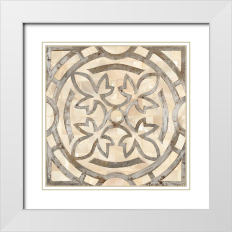 NATURAL MOROCCAN TILE 3 White Modern Wood Framed Art Print with Double Matting by Smith, Hope