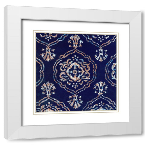 Delft Blue Pattern 4 White Modern Wood Framed Art Print with Double Matting by Smith, Hope