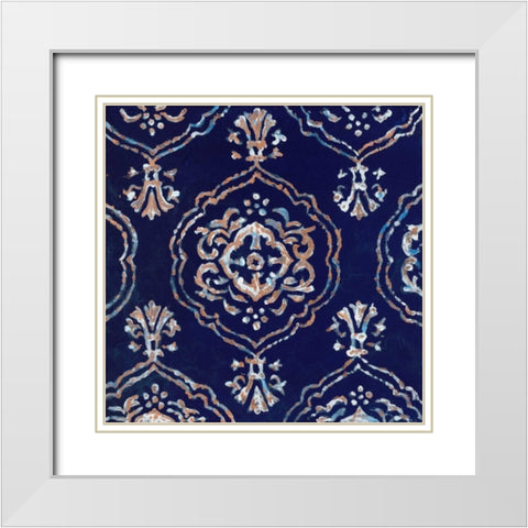 Delft Blue Pattern 4 White Modern Wood Framed Art Print with Double Matting by Smith, Hope