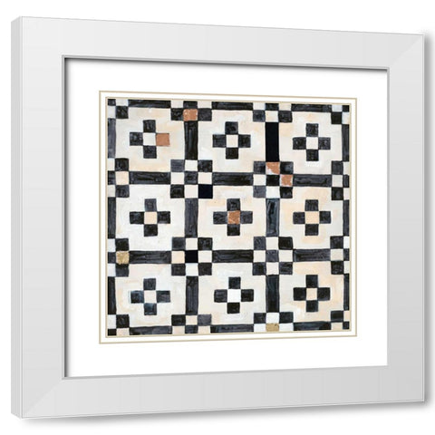 Tribal Impression 2 White Modern Wood Framed Art Print with Double Matting by Smith, Hope