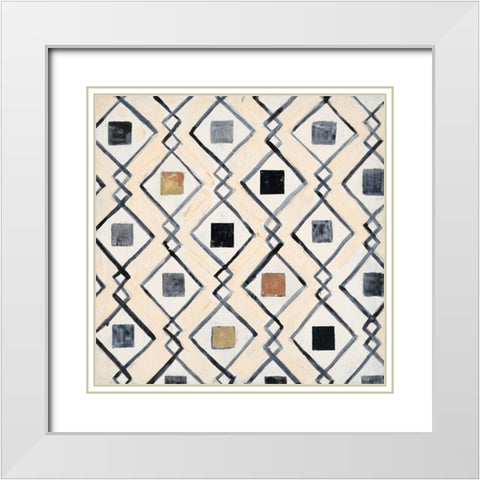 Tribal Impression 3 White Modern Wood Framed Art Print with Double Matting by Smith, Hope