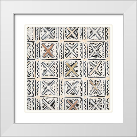 Tribal Impression 7 White Modern Wood Framed Art Print with Double Matting by Smith, Hope