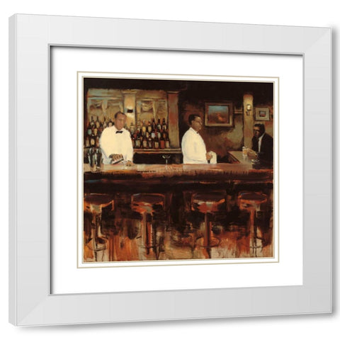 Martini Hour White Modern Wood Framed Art Print with Double Matting by Sullivan, Myles