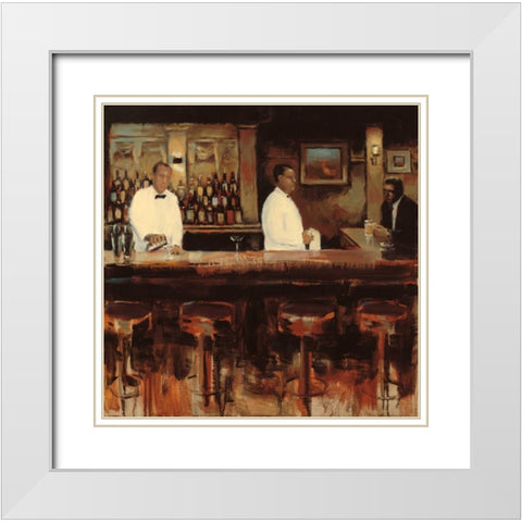Martini Hour White Modern Wood Framed Art Print with Double Matting by Sullivan, Myles