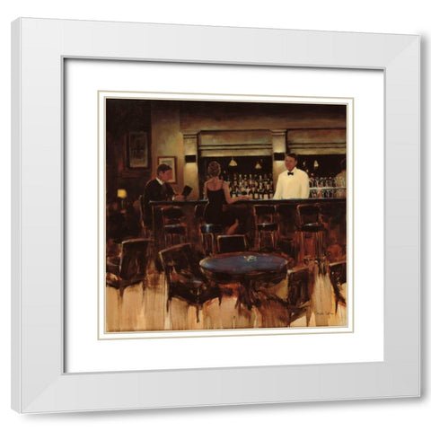 Night Cap White Modern Wood Framed Art Print with Double Matting by Sullivan, Myles