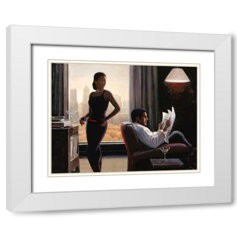 Evening Nostalgia White Modern Wood Framed Art Print with Double Matting by Sullivan, Miles