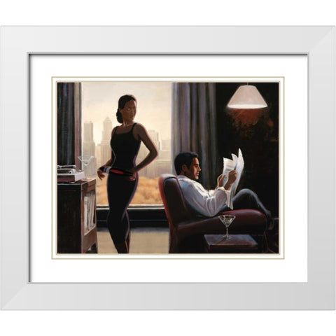 Evening Nostalgia White Modern Wood Framed Art Print with Double Matting by Sullivan, Miles