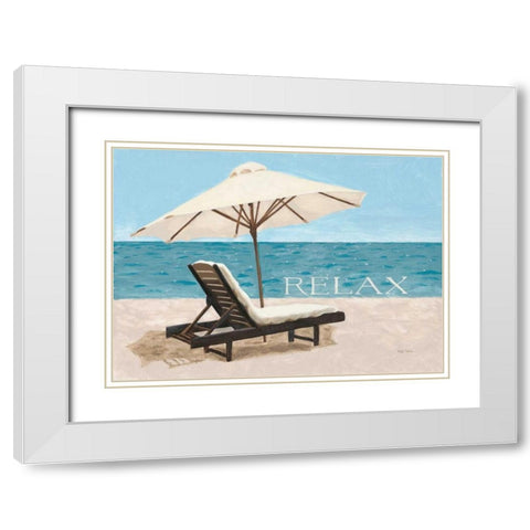 Escape and Relax - no postmark White Modern Wood Framed Art Print with Double Matting by Sullivan, Myles