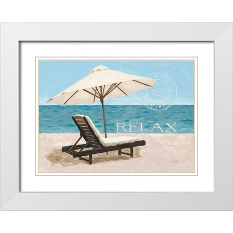 Escape and Relax White Modern Wood Framed Art Print with Double Matting by Sullivan, Myles