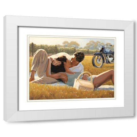 Picnic Snapshot White Modern Wood Framed Art Print with Double Matting by Sullivan, Myles